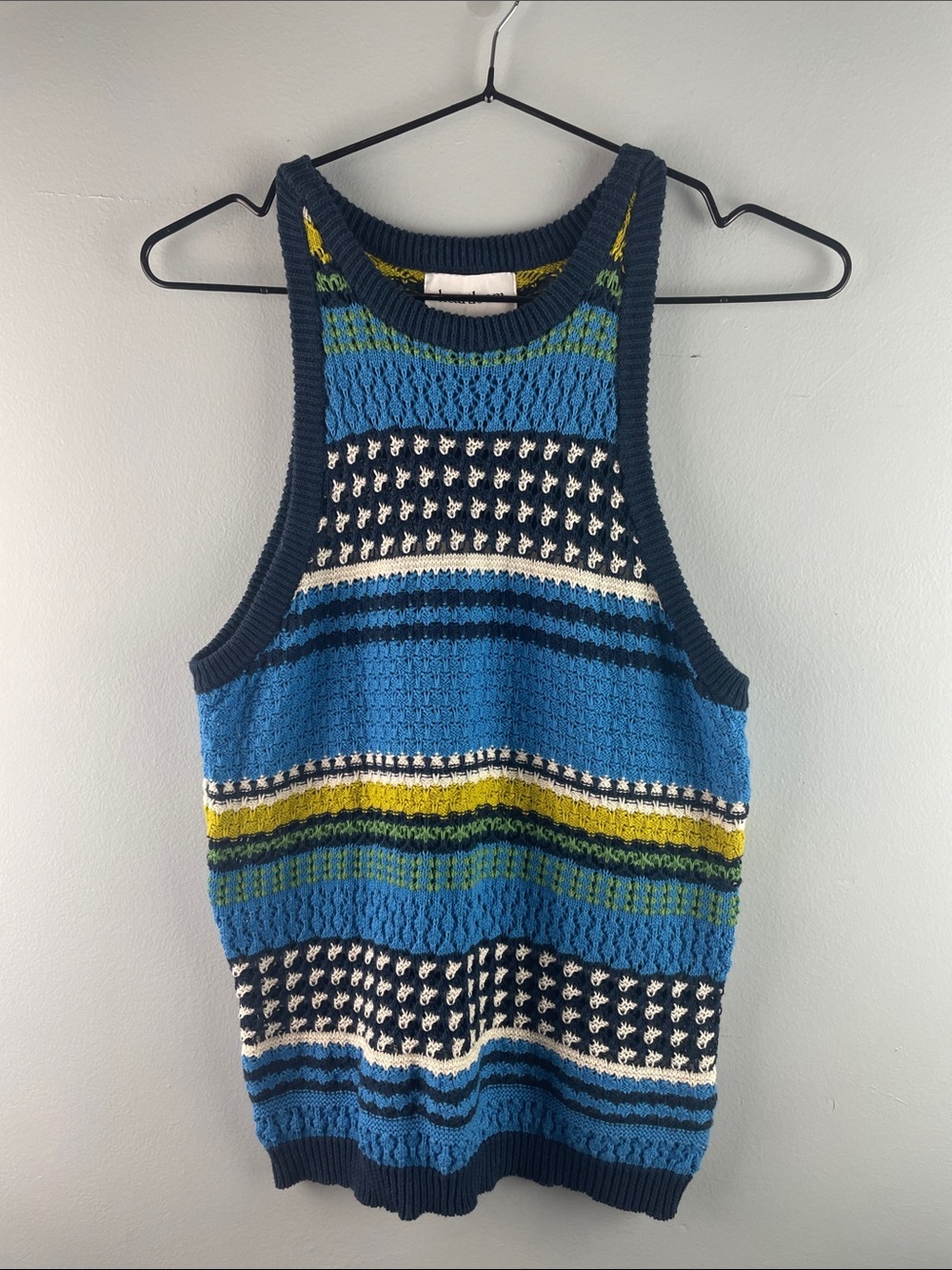 Heartloom Blue Striped Knit Tank Top Size M